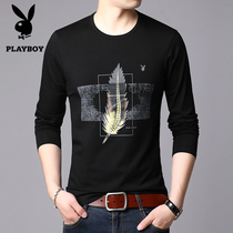 Playboy mens long-sleeved T-shirt spring and autumn round neck printing Korean version of the trend autumn trend brand mens clothing