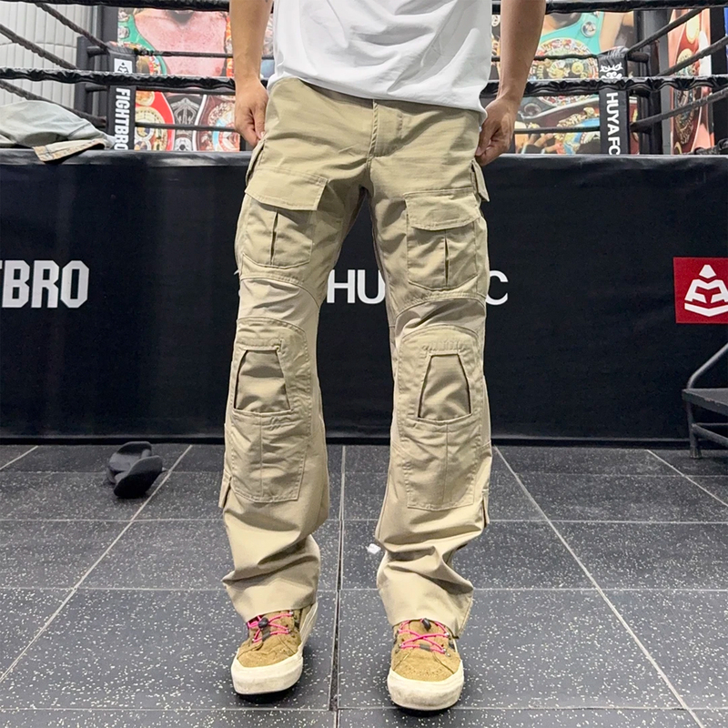 American-Style Outdoor Spring and Summer Camouflage Waterproof Military Cargo Pants for Men, Hiking G3 Tactical Assault Paratrooper Casual Long Pants