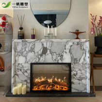 Marble fireplace French American stone carving fireplace large white stone fireplace decorative cabinet Bulgari white mantel