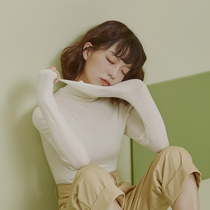 Wool Warm Underwear Blouse Blouse Single Piece Long Sleeve Autumn Clothing Cotton Close-knit Bottom Sweatshirt Woman Autumn Winter Half Height Collar Thin