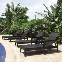 Outdoor Swimming Pool Lying Bed Patio Balcony Villa Garden Vine Lying Bed Outdoor Open-air Casual Rattan Beach Reclining Chair