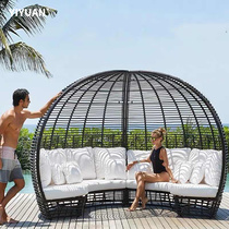 Outdoor Lying bed Fuji courtyard open bird nest bed pool outdoor garden beach bed beach bed sofa bed
