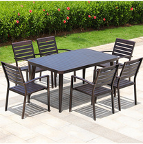 Outdoor table and table combined full aluminium alloy terrace garden outside pendulum minimalist open cast aluminium iron art courtyard Leisure furniture