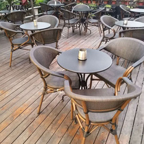 Outdoor tables and chairs combined courtyard minimalist vine chair three piece set garden open-air balcony tea bar outdoor leisure chair
