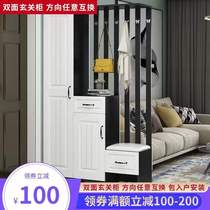 Door entrance cabinet into the home shoe cabinet simple modern double-sided living room partition cabinet shoe stool hanging hanger Hall coat cabinet