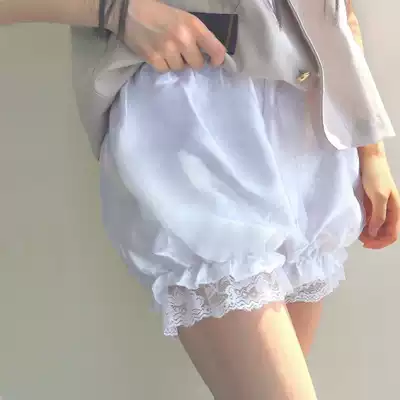 Soft girl bloomers pants pants anti-gloss pumpkin shorts lace women's summer thin size anti-wolf