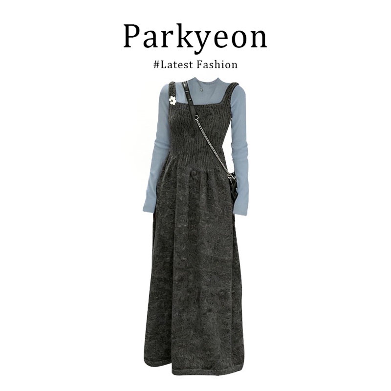 Korean Style Lazy Chic Half-High Collar Slim-Fit Base Shirt Layered with Sleeveless Vest Dress Long-Sleeve Two-Piece Set for Autumn Korean Style Lazy Chic Half-High Collar Slim-Fit Base Shirt Layered with Sleeveless Vest Dress Long-Sleeve Two-Piece Set for Autumn