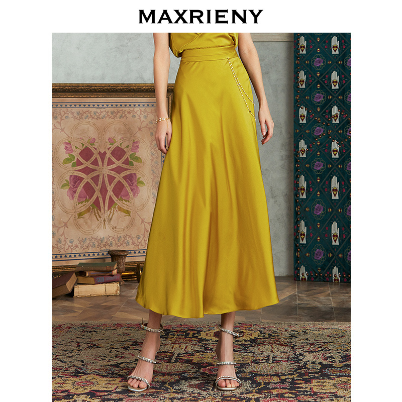 MAXRIENY summer new candy color skirt chiffon skirt long skirt umbrella skirt women's 2020 pop skirt