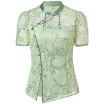 (Same style in the mall) MAXRIENY gorgeous three-dimensional bead embroidery new Chinese top 2024 summer new style