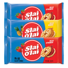 24.7元包邮  印尼进口 slaiolai 果心酱夹心饼干240克X3袋*2