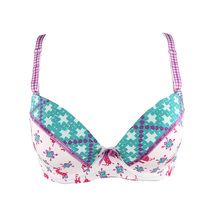 YESCODE Korean ladies break code 75C Cup 80C cup U-shaped bra thin print gather breathable