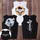 Vest nam bóng rổ tay t-shirt bông lớn mã in thương hiệu thủy triều cổng gió xu hướng tính cách lỏng lẻo giải trí vai thể thao