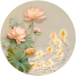 Zhaocai Lotus Nine Fish Picture Cross Stitch 2025 New Style 자수 거실 수동식 간단한 현대 식당 침실