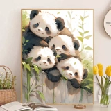 Милая панда, маленькая вышивка крестиком, 2025, новая линия, вышивка для гостиной, ручная вышивка, простая спальня, столовая, простая