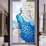 Peacock Cross Stitch 2024 Новая линейная вышивка гостиная крыльца Вертикальная версия вышивки ручной работы коридора современный стиль