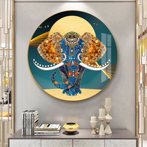 Light and luxurious cross embroidered 2022 new line embroidered living room modern hand round embroidered elephant diy own embroidered bedroom