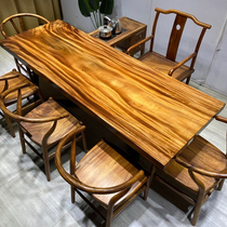 Okanhu Peach Wood Solid Wood Large Plate Table Log Tea Table Whole Block No Splicing Desktop Live Special Beat Shipping Cost to Pay