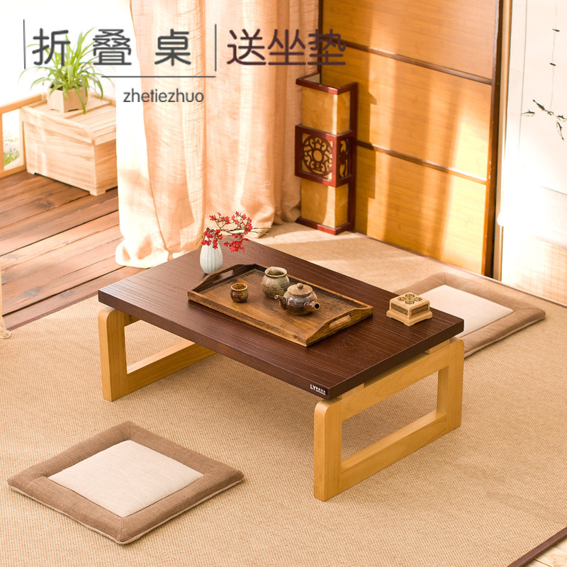 Solid wood Kang table Tatami coffee table Low table Foldable floor table Balcony Bay window Small coffee table Children's study table