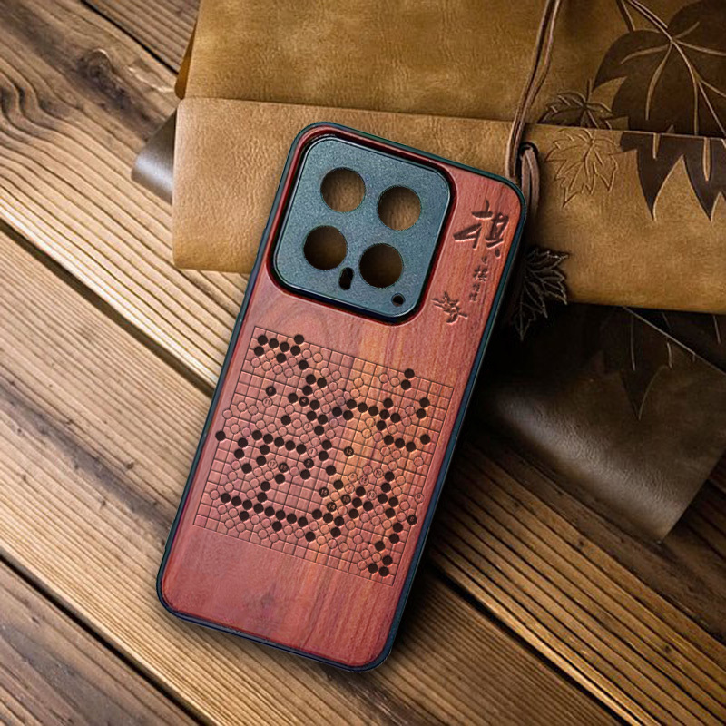 New Product Launch Xiaomi 17Pro Wooden Phone Case, Environmentally Friendly, Fashionable, Light Luxury, Elegant, Anti-Drop Protective Case, Xiaomi 15Pro Custom Pattern Embossed Carving