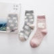 2 đôi vớ nữ mùa thu và mùa đông mẫu trong ống phiên bản Hàn Quốc của vớ cotton hoạt hình dễ thương Nhật Bản vớ cotton Sen cá tính