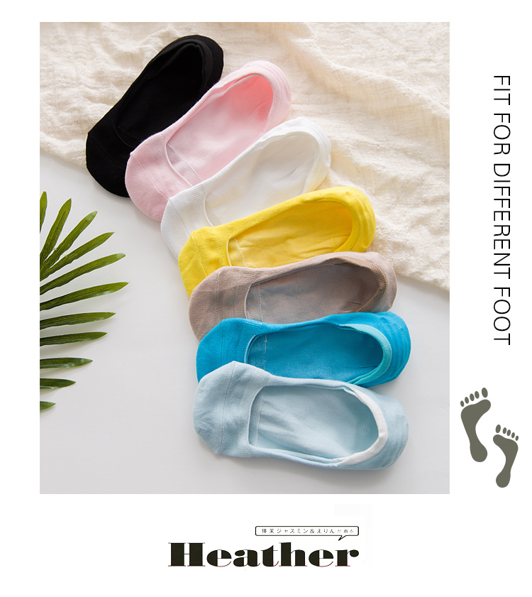 10 đôi vớ của phụ nữ vớ cotton siêu nông miệng silicone không trơn trượt đế vô hình mùa hè vớ mỏng phần phụ nữ vớ mắt cá chân