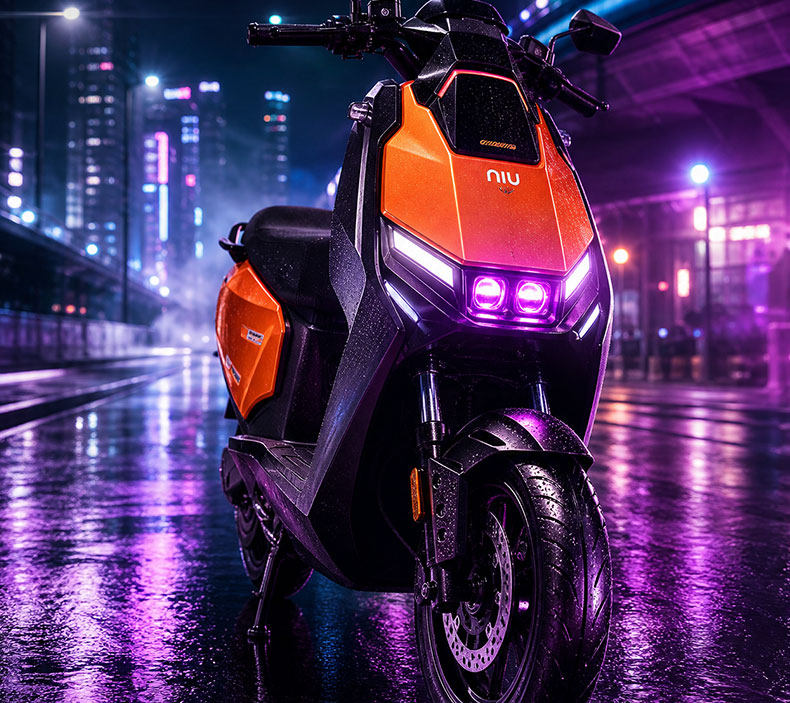 Nabo Fire Kirin is suitable for modification of headlights with lenses for the Niu FX series, featuring app-controlled LED strobe front headlights