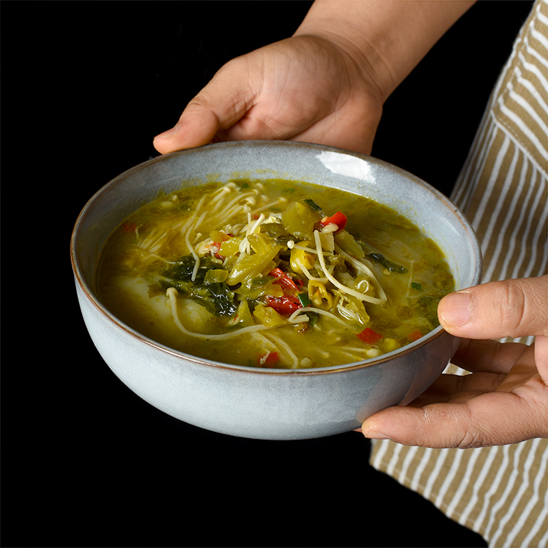 Day Style Retro Salad Bowl ceramic cutlery Home Noodle Bowl small soup bowls Inwind Creative Cafeteria Blister Bowl Blemish