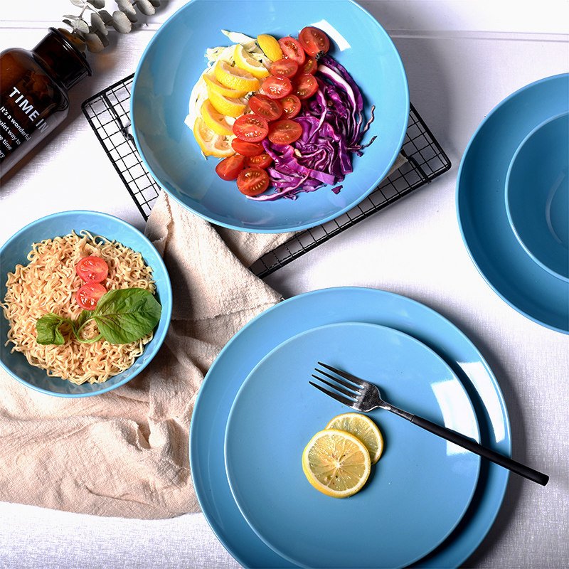 European-style simple flawed western tableware set home plate western plate disc deep plate bowl public bowl and plate set