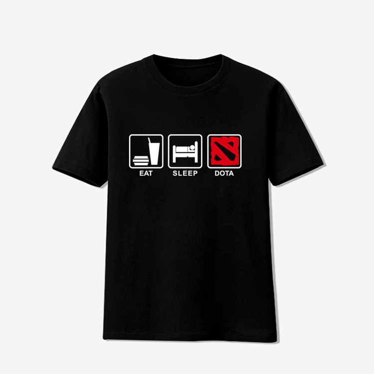 Đốt cháy Cửa hàng quần áo nam Ngủ và chơi Dota Cotton Mùa hè Dota2 Áo thun ngắn tay Quần áo nửa tay - Áo phông ngắn áo polo gucci