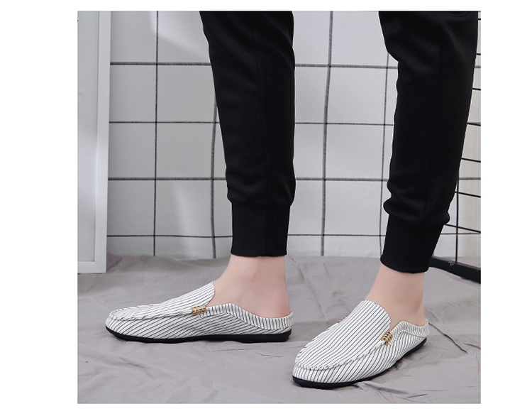 Dép đi trong nhà một nửa Giày nam mùa hè Giày lười Một chân Giày lười Đậu Hà Lan Xu hướng Hàn Quốc Dép đi trong nhà cho nam dép quai ngang adidas