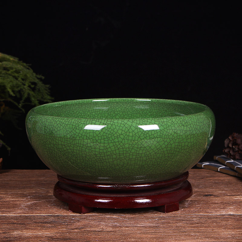Jingdezhen Ceramic fish tank Utortoise cylinder Large size Desktop gold fish tank Sleeping cylinder Bowl Lotus Flower Pot Water Fairy Porcelain Pot Porcelain Vat