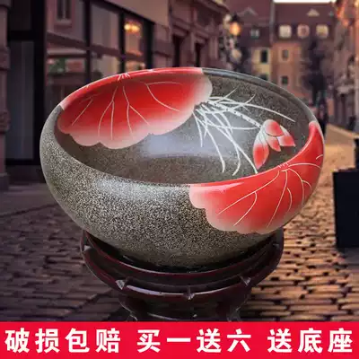 Jingdezhen ceramic goldfish tank shallow turtle tank Water lily narcissus lotus basin ornaments Buy one get six free