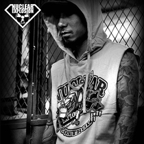 (Small size) nuclear explosion trend men and women cotton sports leisure men and women sleeveless hoodie