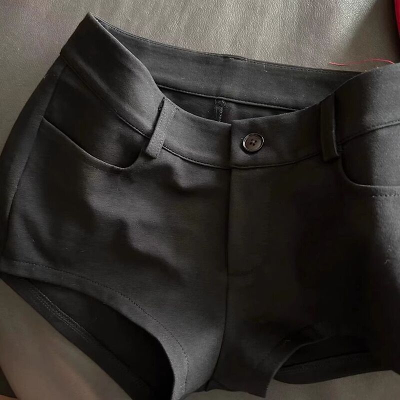 [Comes with Hip Pads] Pelvic Pad Shorts, Casual Slimming High-Waisted Ultra-Short Shorts, Spring and Summer Low-Waisted Versatile Hip-Enhancing Pads