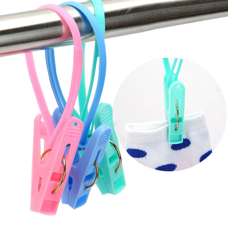 12-pack plastic clothespin drying clip Clothes windproof household thickened rope clip Quilt drying clothespin