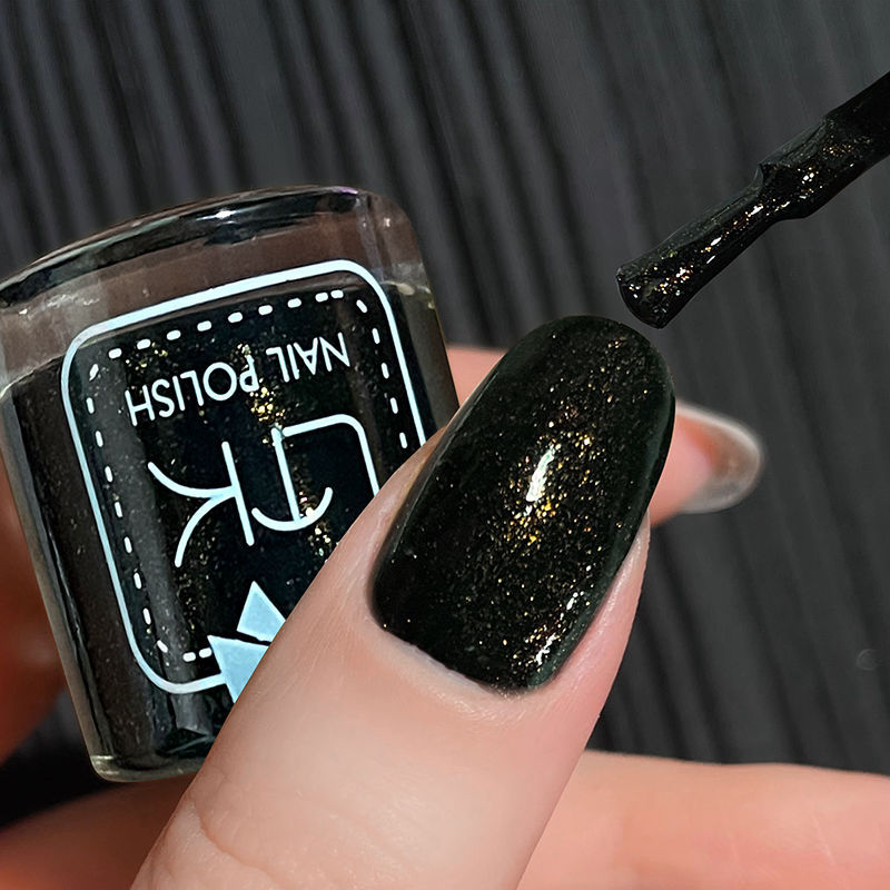 Black Gold Fine Glitter Nail Polish 2026 New Model No-Bake Long-Lasting Quick-Dry Shiny Trendy Nail Polish Waterproof Non-Peelable