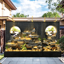 Large Water Curtain Wall Water Screen Fake Mountain Fountain Villa Garden Patio Outdoor Landscape Fabrication and wind wheel