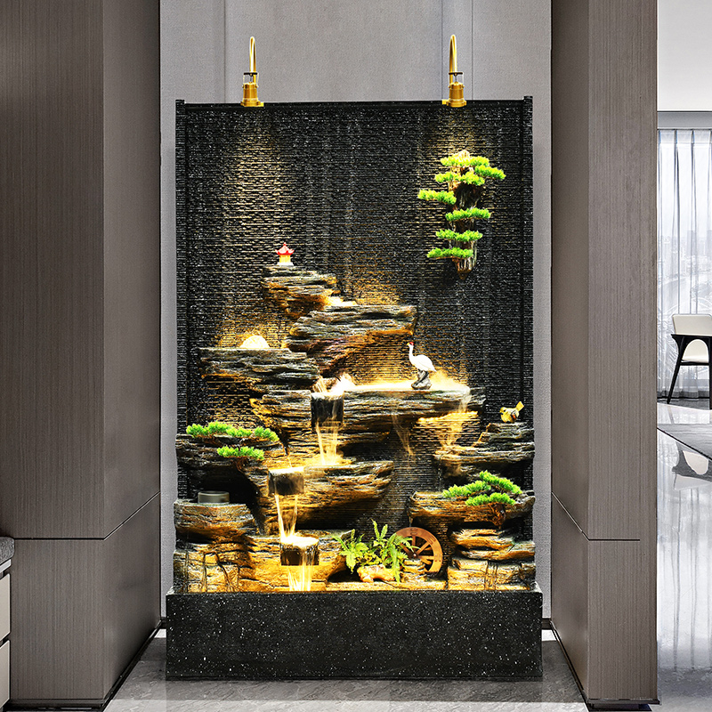 Large Water Curtain Wall Water Screen Xuanguan Living Room Cubicle Office Landscape Entrance Garden Courtyard Fish Tank Pendulum