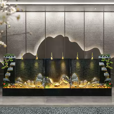 Landscape Master water curtain wall running water screen Wanli Great Wall Hotel lobby homestay courtyard decoration running water wall