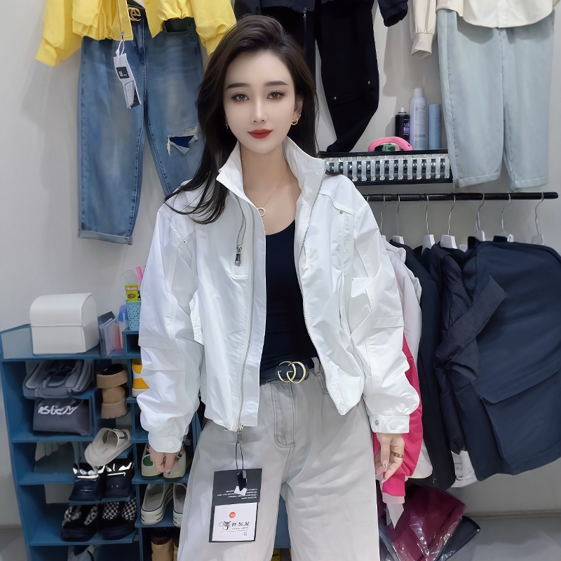 Stylish Zip-Up Short Jacket for Women, Korean Style, 2026 Spring and Autumn New Model, Loose Fit, Versatile, Trendy Casual Jacket