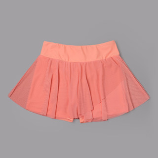 8818外贸女士运动短裙橘粉色时尚成人跑步健身裙高腰收腹网纱半裙