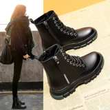 Martens, туфли в английском стиле, обувь на платформе, короткие сапоги, ботинки, коллекция 2021, из натуральной кожи, в британском стиле