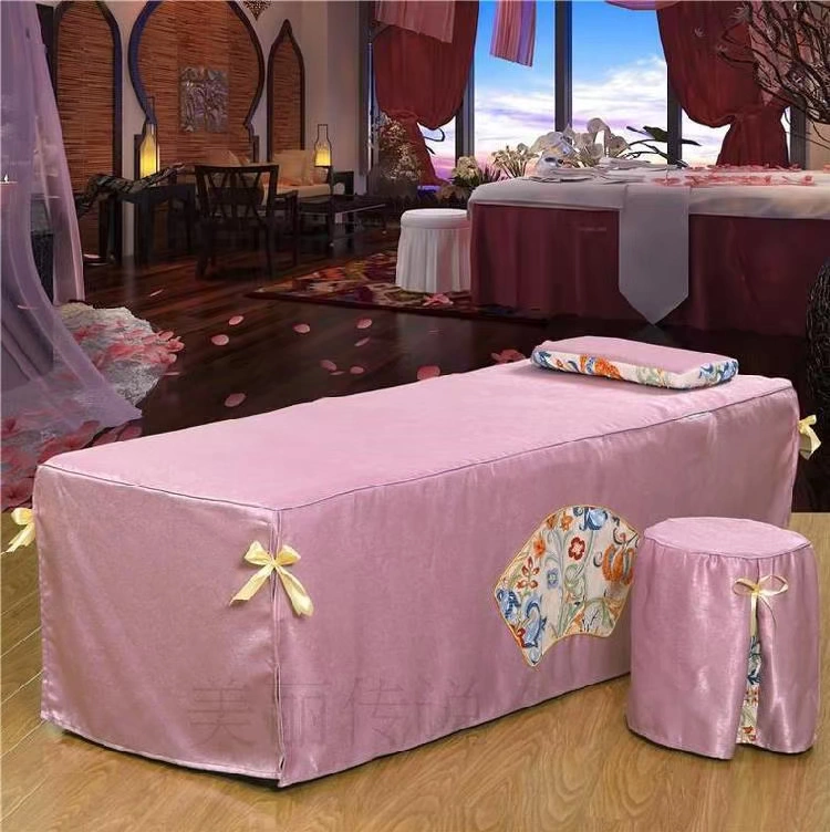 Beauty bed cover bốn mảnh cotton và linen Phong cách thẩm mỹ châu Âu bốn mảnh massage vật lý trị liệu massage làm đẹp giường bed - Trang bị tấm