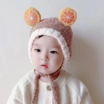 Baby hat autumn winter children warm and protective ear windproof baby plush hat 1-2 year old hair line hat ultra cute
