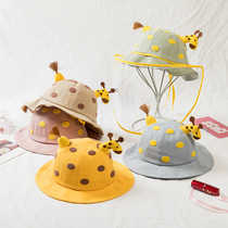 Child Anti-Droplets Cap Baby Detachable Mask Fisherman Hat Baby Spring Summer Super Cute Little Deer Casual Sunshade Basin Cap