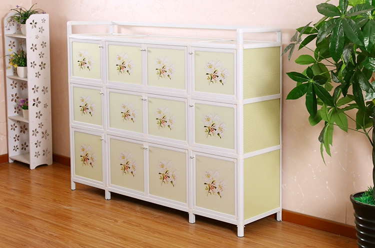 Lắp ráp tủ bếp đơn giản tủ đa năng tủ lưu trữ nhôm tủ có cửa tủ bếp tối giản hiện đại - Buồng tủ tường đẹp
