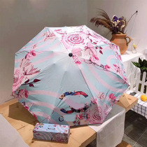 Mini sun umbrella sunscreen and UV protection compact portable sunshade rainy and rainy female vinyl manual light high value