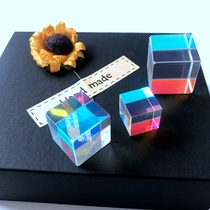 Color prism six-sided bright large combination science experiment spectroscopic diamond mirror processing rainbow glass light cube