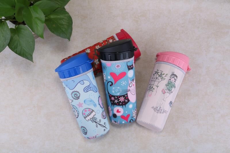 Dày dễ thương Tupperware 500ML Cup Cup Cup Đặt cách nhiệt Túi nước Cup Túi chống rơi Ấm - Tách bình ủ cháo lock&lock