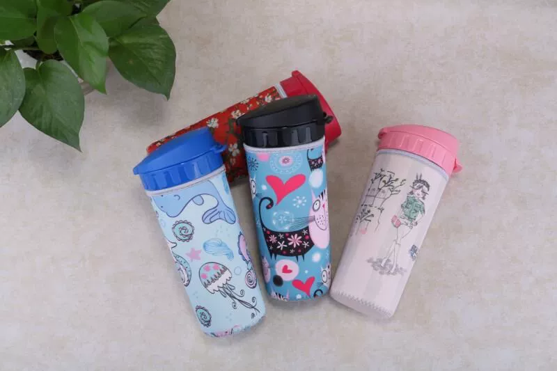 Dày dễ thương Tupperware 500ML Cup Cup Cup Đặt cách nhiệt Túi nước Cup Túi chống rơi Ấm - Tách